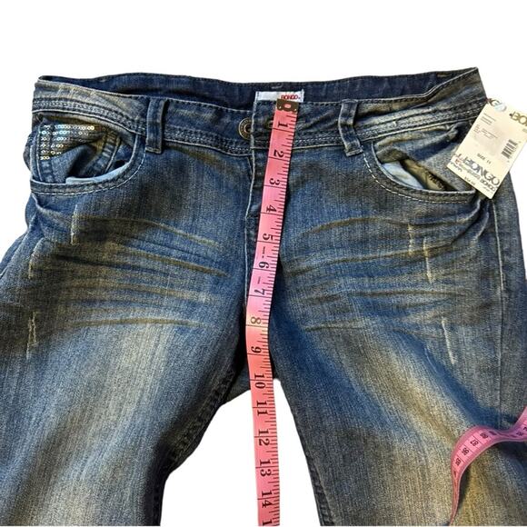 Bongo Women’s Embellishment Distressed Straight Leg Jeans Sz 11 - Picture 8 of 13